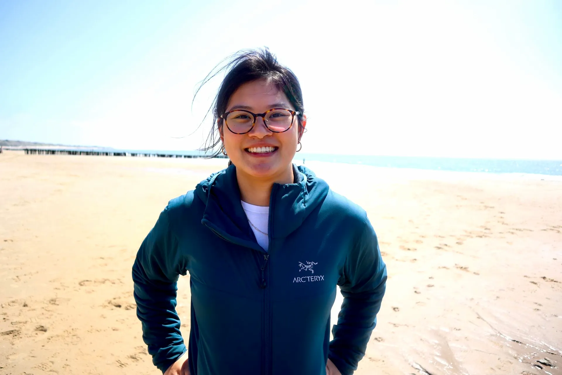 University College Roosevelt student on a beach in Zeeland